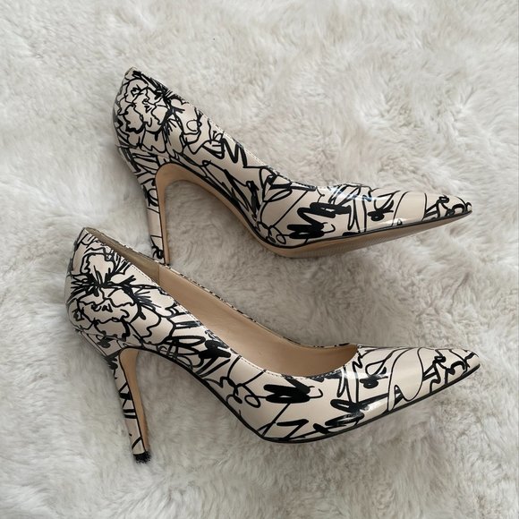 Nine West Aiken Scribble Graffiti Pump Heels Sz 6 - Picture 4 of 6